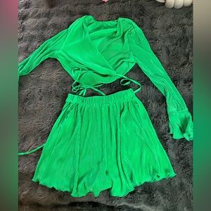 Green two piece short set